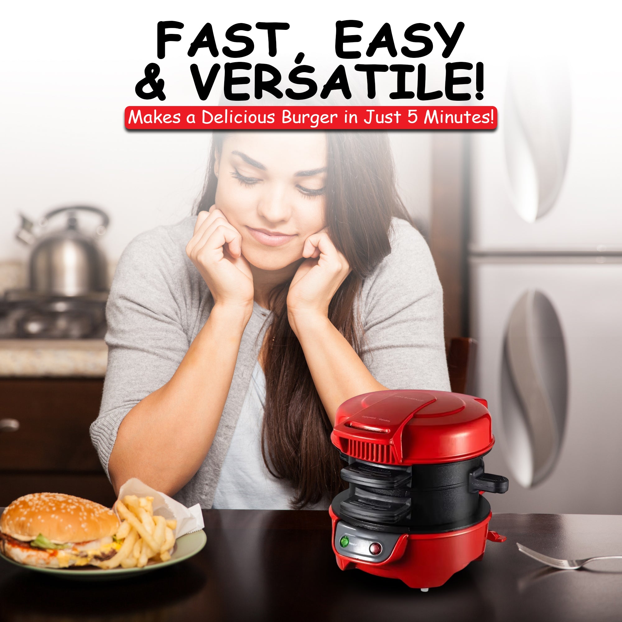 Load video: Pro Breakfast Maker that can help with visibility in image search:

Pro Breakfast Maker electric sandwich cooker making egg, cheese, and sausage breakfast sandwich on kitchen counter – easy, fast, non-stick appliance for busy mornings.